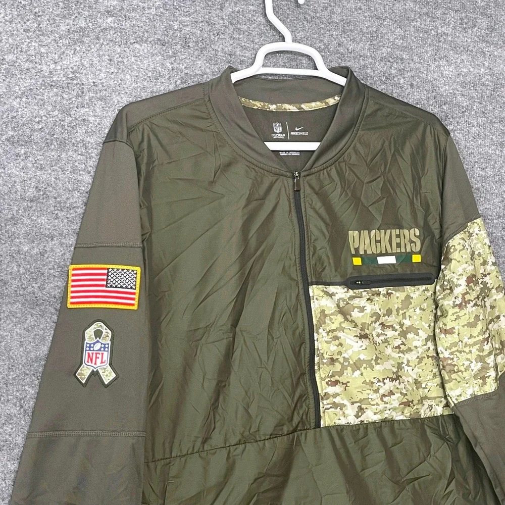 Nike Green Bay Packers Salute to Service Shield Jacket Mens XXL Green Camo NFL